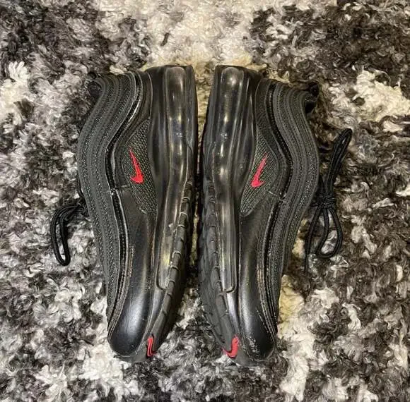 Nike Air Max 97 Black University Red Bred DV3486-001 Sneakers - Picture 3 of 5